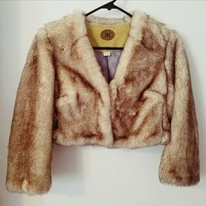 Cropped Faux Fur Coat